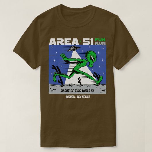Gebied 51 Leuk Run Grappig hardlopen T-shirt (Design voorkant)