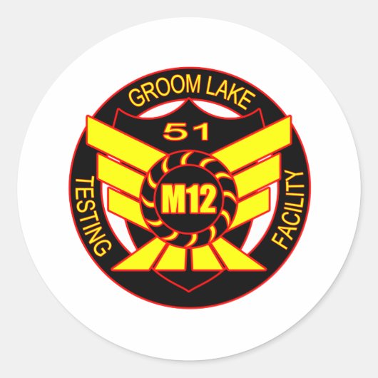 Gebied 51 Majestic 12 Ronde Sticker (Voorkant)