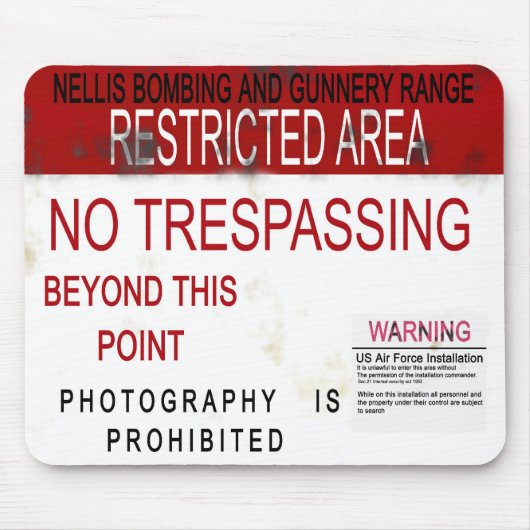 Gebied 51 Mousepad Muismat (Voorkant)