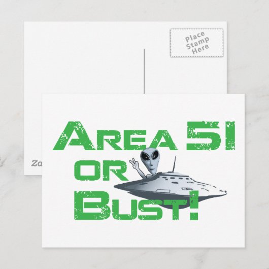 Gebied 51 of Bust! Briefkaart (Voorkant / Achterkant)