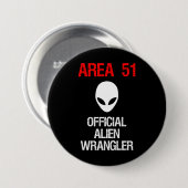 Gebied 51 Officiële Alien Wrangler Funny Ronde Button 7,6 Cm (Voorkant /achterkant)