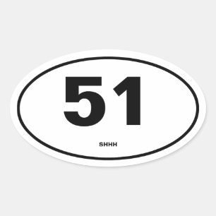 Gebied 51 ovale sticker