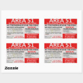Gebied 51 rechthoekige sticker (Vel)