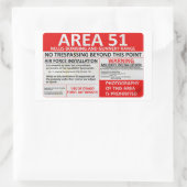 Gebied 51 rechthoekige sticker (Tas)