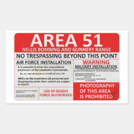 Gebied 51 rechthoekige sticker