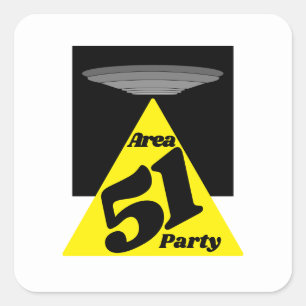 Gebied 51 UFO, geboortedag Vierkante Sticker