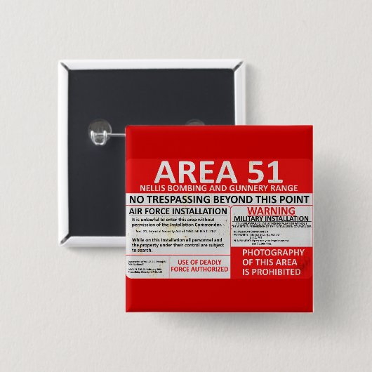 Gebied 51 vierkante button 5,1 cm (Voorkant /achterkant)