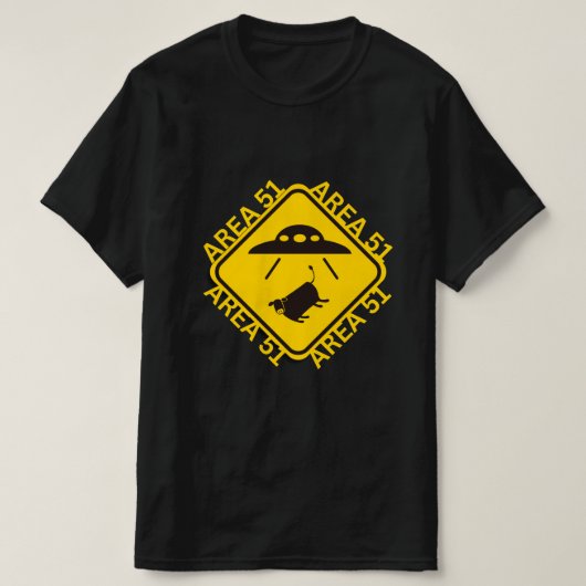 Gebied 51 waarschuwingsbord t-shirt (Design voorkant)