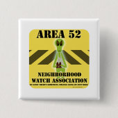 Gebied 52 Alien Nabuurschap Vierkante Button 5,1 Cm (Voorkant)