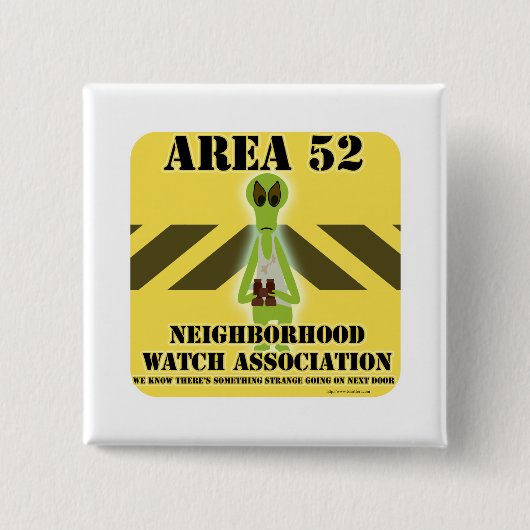 Gebied 52 Alien Nabuurschap Vierkante Button 5,1 Cm (Voorkant)