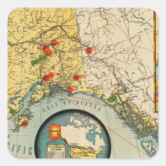 Gebied Alaska Vierkante Sticker (Voorkant)