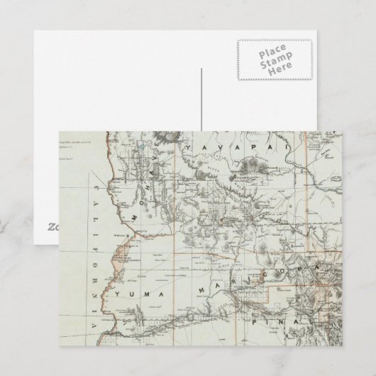 Gebied Arizona Briefkaart (Voorkant / Achterkant)