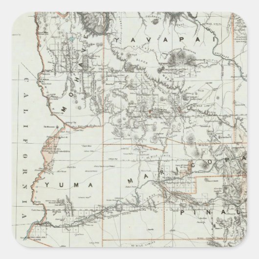 Gebied Arizona Vierkante Sticker (Voorkant)