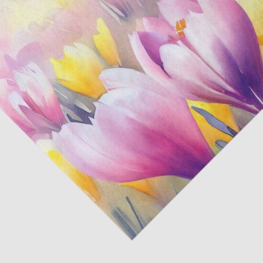 Gebied Bloemen-Crocus (D) Waterverf Tissuepapier (Detail)