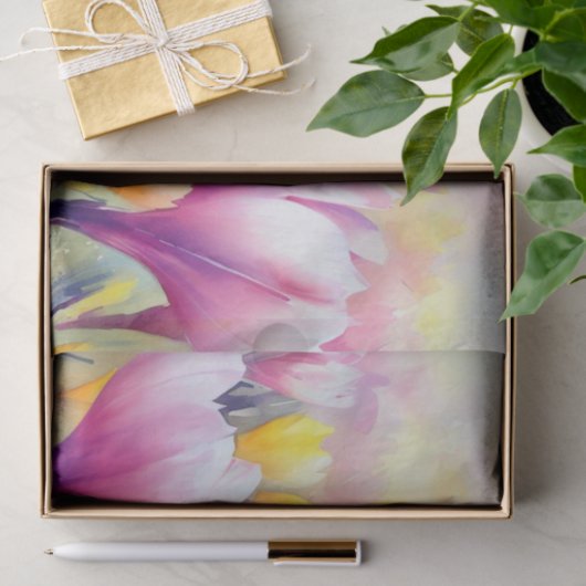 Gebied Bloemen-Crocus (D) Waterverf Tissuepapier (Geschenk)