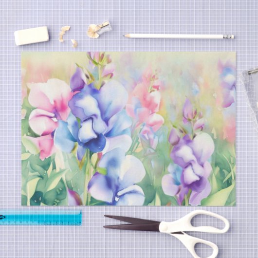 Gebied Bloemen-zoete Erwt (B) Waterverf Tissuepapier (Craft)
