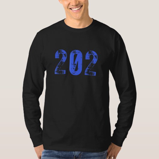Gebied Code 202 voor het district Washington DC in T-shirt (Voorkant)