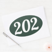 Gebied Code 202 (Washington DC) Ovale Sticker (Envelop)