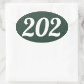 Gebied Code 202 (Washington DC) Ovale Sticker (Tas)