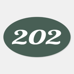 Gebied Code 202 (Washington DC) Ovale Sticker