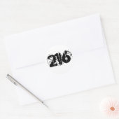 Gebied Code 216 (Cleveland) Klassieke Sticker rond (Envelop)