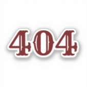 Gebied Code 404 (Atlanta, GA) Sticker (Voorkant)