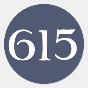 Gebied Code 615 (Nashville) Ronde Sticker