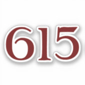 Gebied Code 615 (Nashville) Sticker (Voorkant)