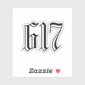 Gebied Code 617 (Boston) Sticker (Vel)