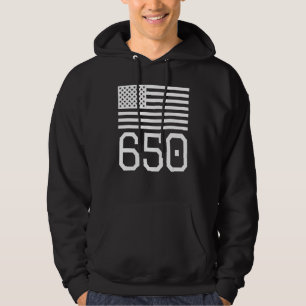 Gebied Code 650 Amerikaanse vlag San Francisco Cal Hoodie