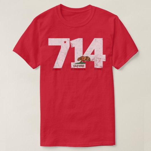 Gebied Code 714 Anaheim California TShirt 1 (Design voorkant)