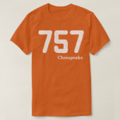 Gebied Code 757 Chesapeake Virginia T-shirt (Design voorkant)