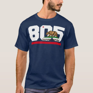 Gebied Code 805 Santa Barbara Californië T-shirt