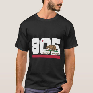 Gebied Code 805 SLO Santa Barbara California Vlag  T-shirt