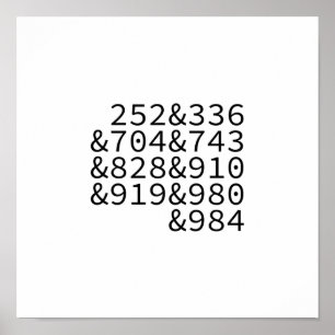 Gebied Codes North Carolina Poster