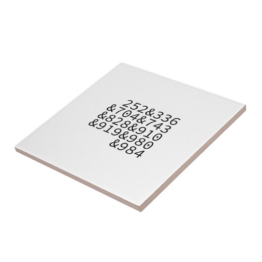 Gebied Codes North Carolina Tegeltje (Zijkant)