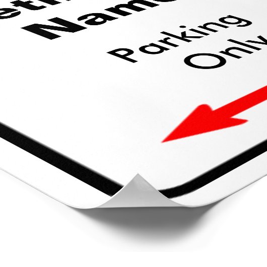 Gebied dat het Parkeren Gebied Personaliseert Poster (Hoek)