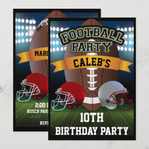 Gebied- en teamhelmets football Birthday Party Kaart