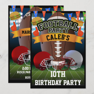 Gebied- en teamhelmets football Birthday Party Kaart