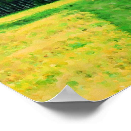 Gebied Gele bloemen Natuur Poster (Hoek)