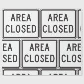 Gebied Gesloten teken Waarschuwing Beperkte zone Cadeaupapier (Vlak)