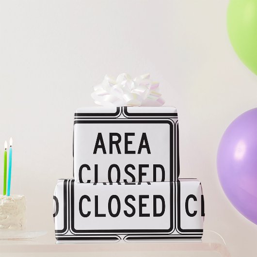 Gebied Gesloten teken Waarschuwing Beperkte zone Cadeaupapier