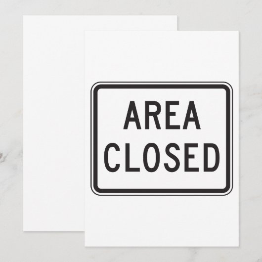 Gebied Gesloten teken Waarschuwing Beperkte zone Kaart (Voorkant / Achterkant)