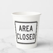 Gebied Gesloten teken Waarschuwing Beperkte zone Papieren Bekers (Voorkant)