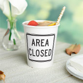 Gebied Gesloten teken Waarschuwing Beperkte zone Papieren Bekers