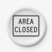 Gebied Gesloten teken Waarschuwing Beperkte zone Papieren Bordje (Voorkant)
