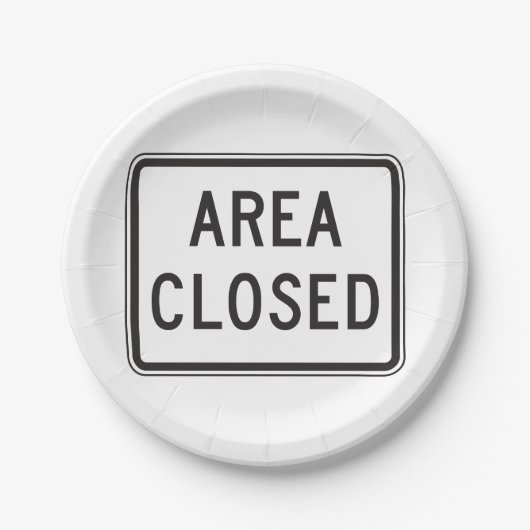 Gebied Gesloten teken Waarschuwing Beperkte zone Papieren Bordje (Voorkant)