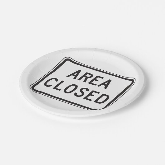 Gebied Gesloten teken Waarschuwing Beperkte zone Papieren Bordje (Gekanteld)