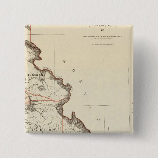 Gebied Idaho Vierkante Button 5,1 Cm (Voorkant)