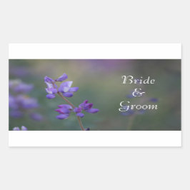 Gebied Lupine Bride en Groom Rechthoekige Sticker